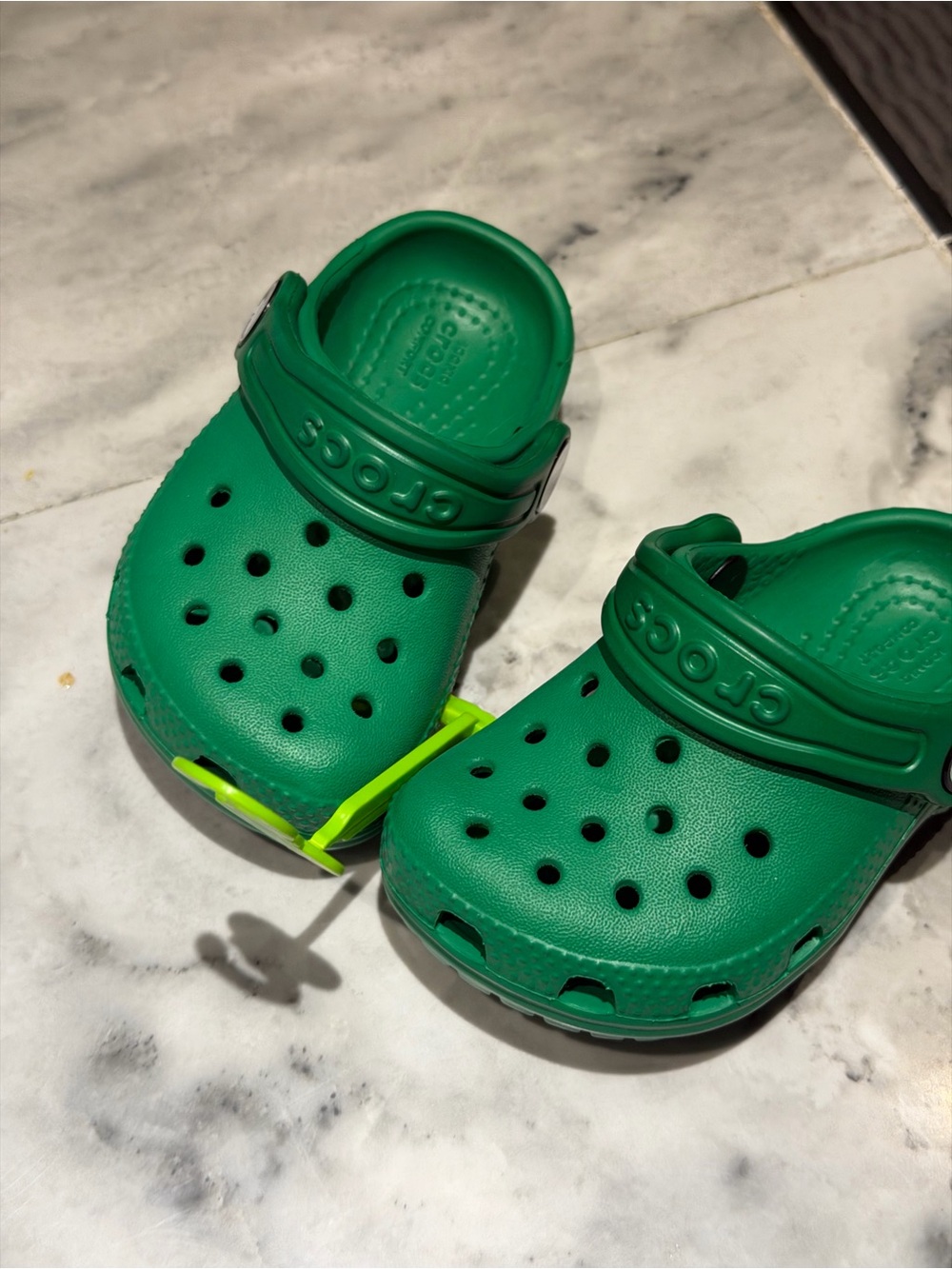 CROCS Kids Classic Clog in Bright Green with Neon Accent
